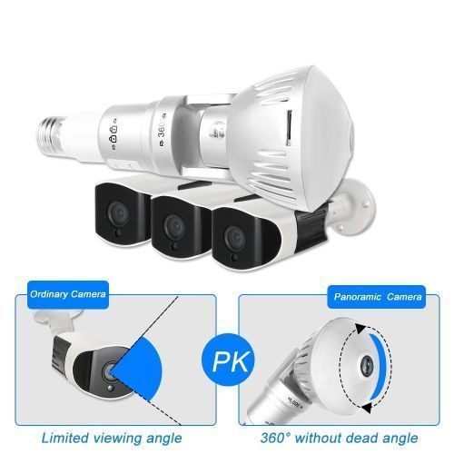 Adjustable CCTV 360 Degree Wireless Lamp/Bulb IP Camera 2MP