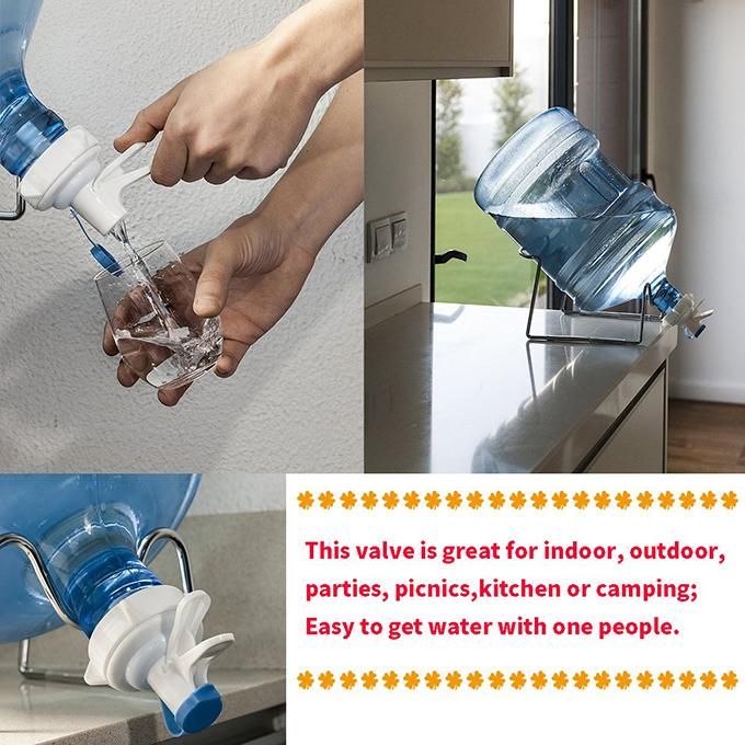 Water Dispenser Valve for 55mm Crown Top Drinking Bottle, Reusable Water Jug Cap Plastic Spigot Faucet