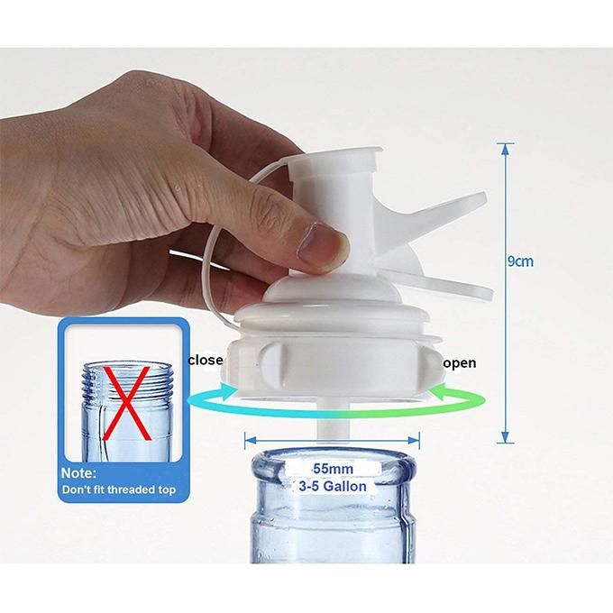 Water Dispenser Valve for 55mm Crown Top Drinking Bottle, Reusable Water Jug Cap Plastic Spigot Faucet