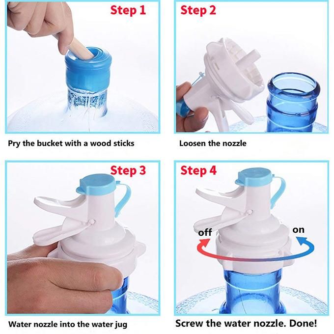 Water Dispenser Valve for 55mm Crown Top Drinking Bottle, Reusable Water Jug Cap Plastic Spigot Faucet