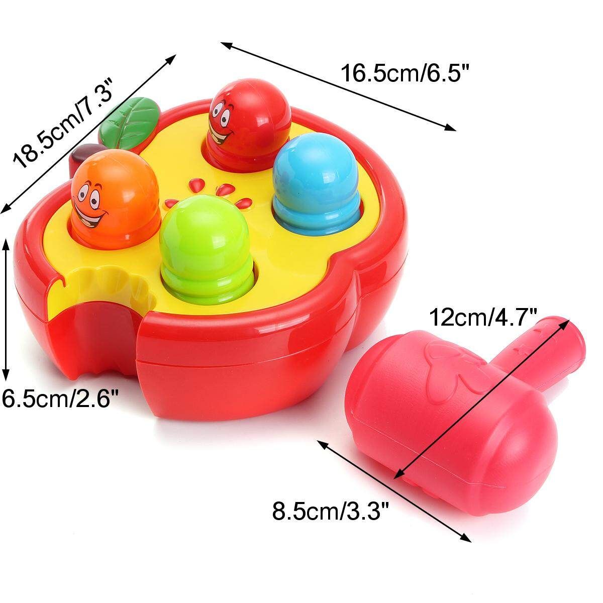 Electronic Percussion Toys Fruitworm Whac-A-Mole Game Sound Preschool Toddler