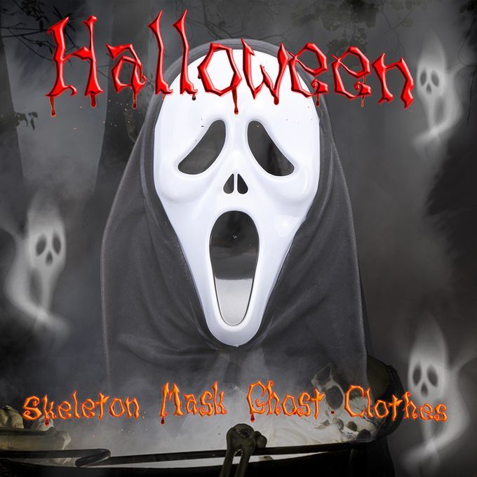 Halloween Costume Scary Skeleton Mask Ghost Clothes