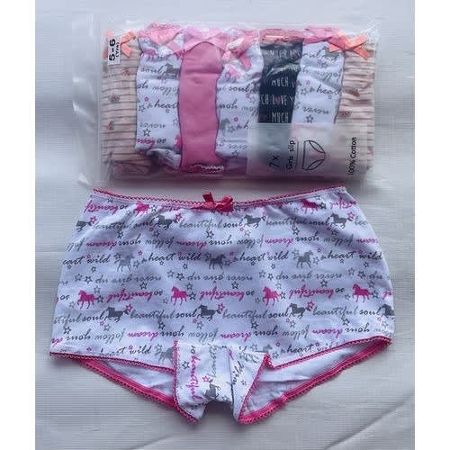 Girls Briefs- B13 - Multicolor - 7 Packs