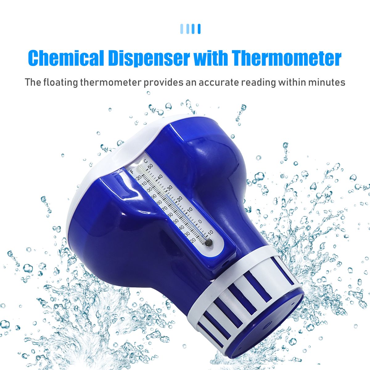 7 Inch Pool Chemical Dispenser With Thermometer Floating