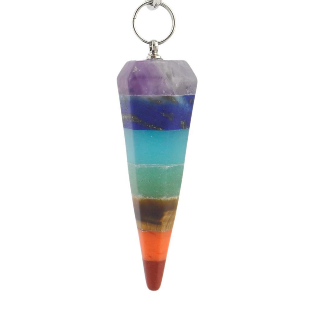 Reiki Energy Crystal Point Dowsing Rod With 7 Chakras