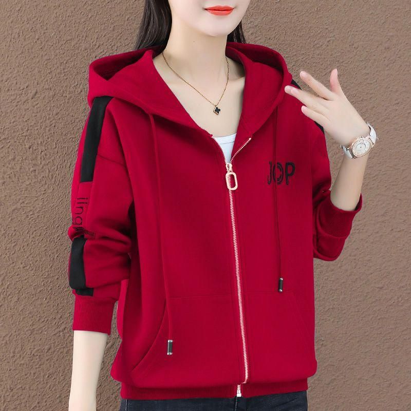 Large Size Women's Clothing Autumn and Winter 2022 New Cardigan Sweater Women's Loose Leisure Slimming Long Sleeve Hooded Jacket Tide