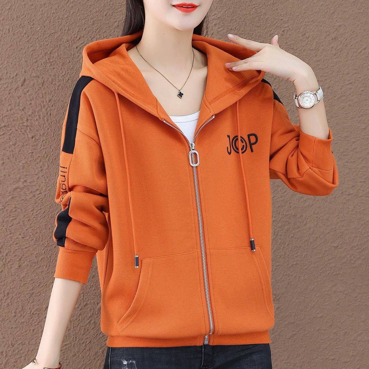 Large Size Women's Clothing Autumn and Winter 2022 New Cardigan Sweater Women's Loose Leisure Slimming Long Sleeve Hooded Jacket Tide