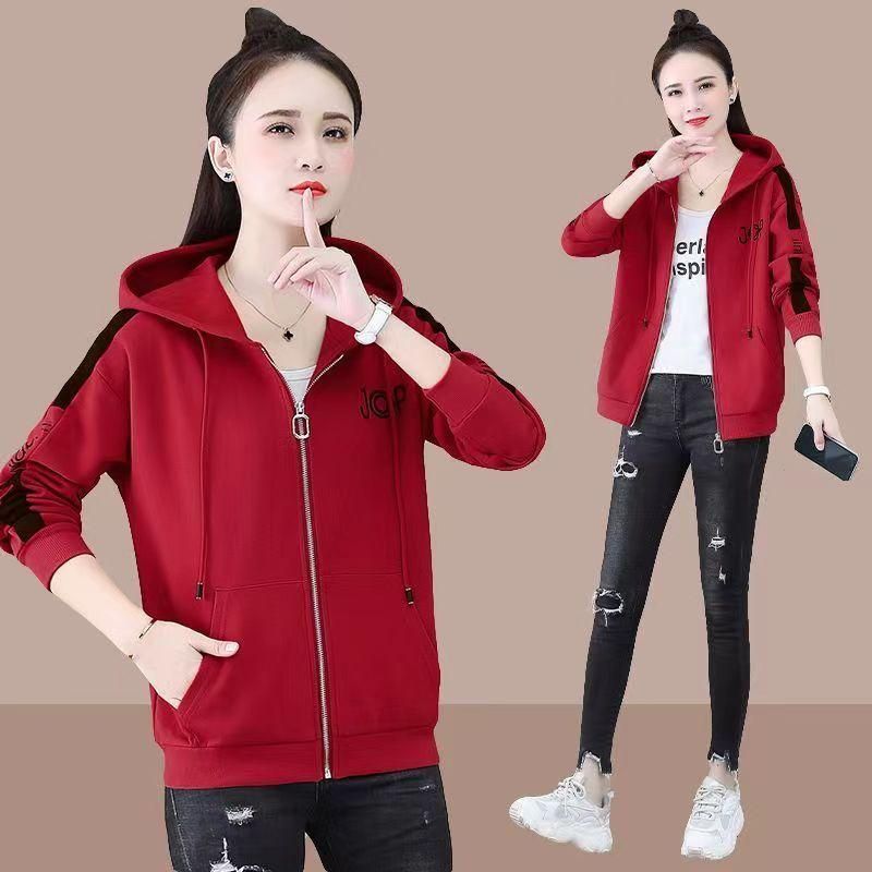 Large Size Women's Clothing Autumn and Winter 2022 New Cardigan Sweater Women's Loose Leisure Slimming Long Sleeve Hooded Jacket Tide