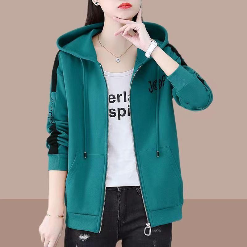 Large Size Women's Clothing Autumn and Winter 2022 New Cardigan Sweater Women's Loose Leisure Slimming Long Sleeve Hooded Jacket Tide