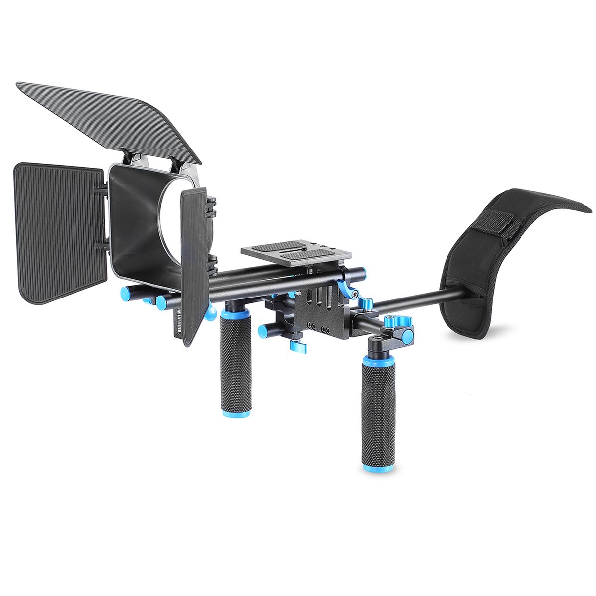 Camera Shoulder Rig, Video Film Making System Kit For DSLR Camera And Camcorder With Shoulder Mount, 15mm Rod, Handgrip And Matte Box, Compatible With Canon/Nikon/Sony/Pentax/Fujifilm/Panas