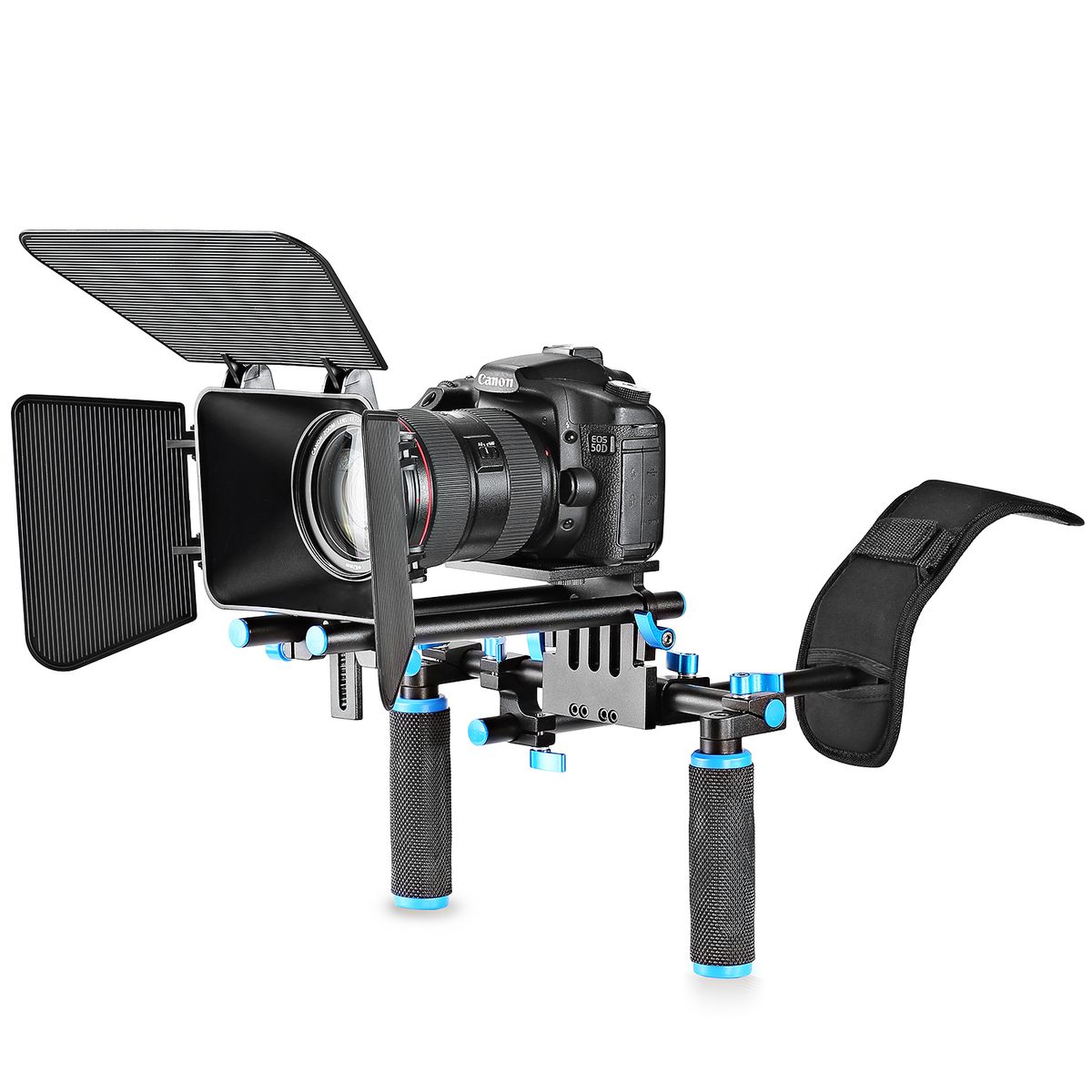 Camera Shoulder Rig, Video Film Making System Kit For DSLR Camera And Camcorder With Shoulder Mount, 15mm Rod, Handgrip And Matte Box, Compatible With Canon/Nikon/Sony/Pentax/Fujifilm/Panas