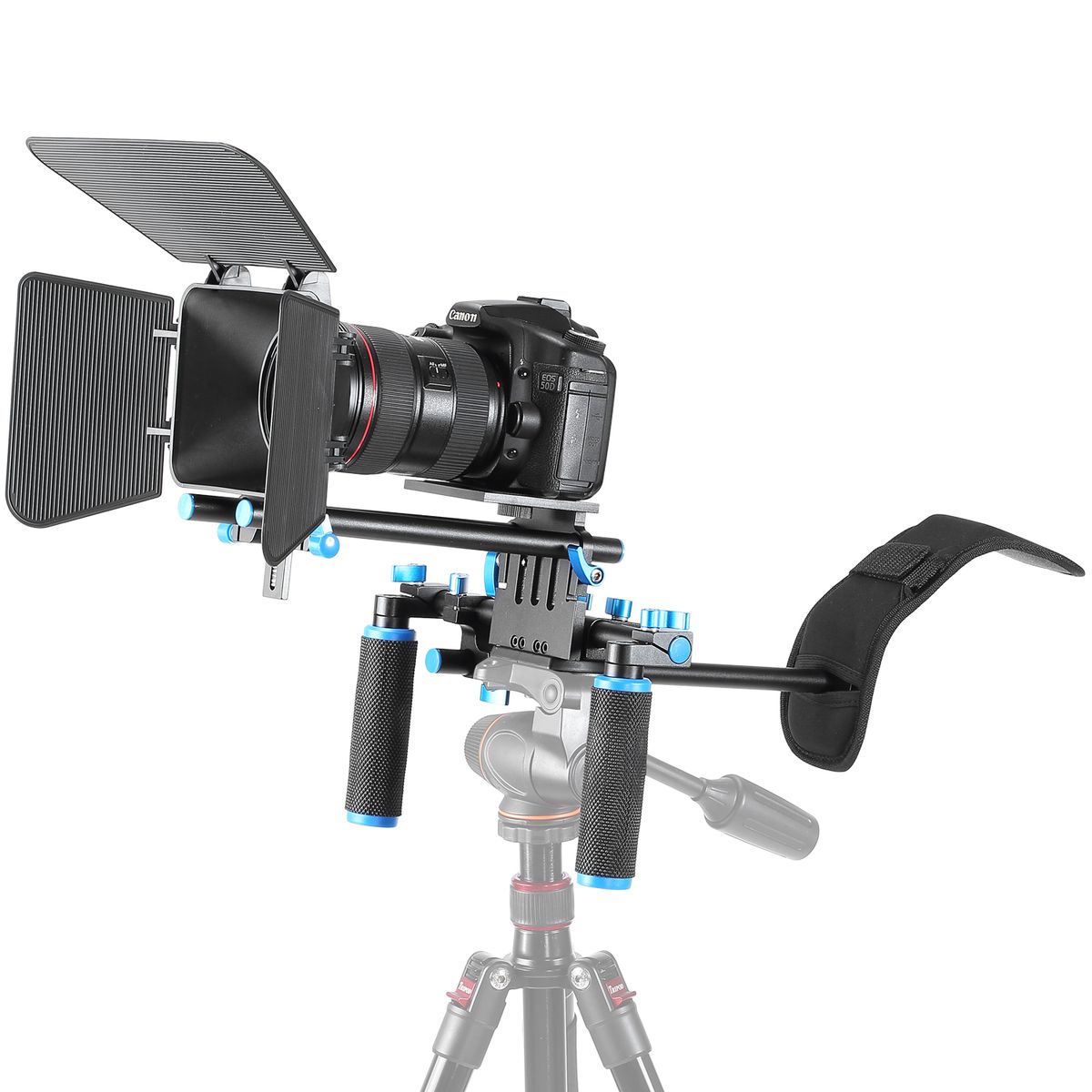 Camera Shoulder Rig, Video Film Making System Kit For DSLR Camera And Camcorder With Shoulder Mount, 15mm Rod, Handgrip And Matte Box, Compatible With Canon/Nikon/Sony/Pentax/Fujifilm/Panas