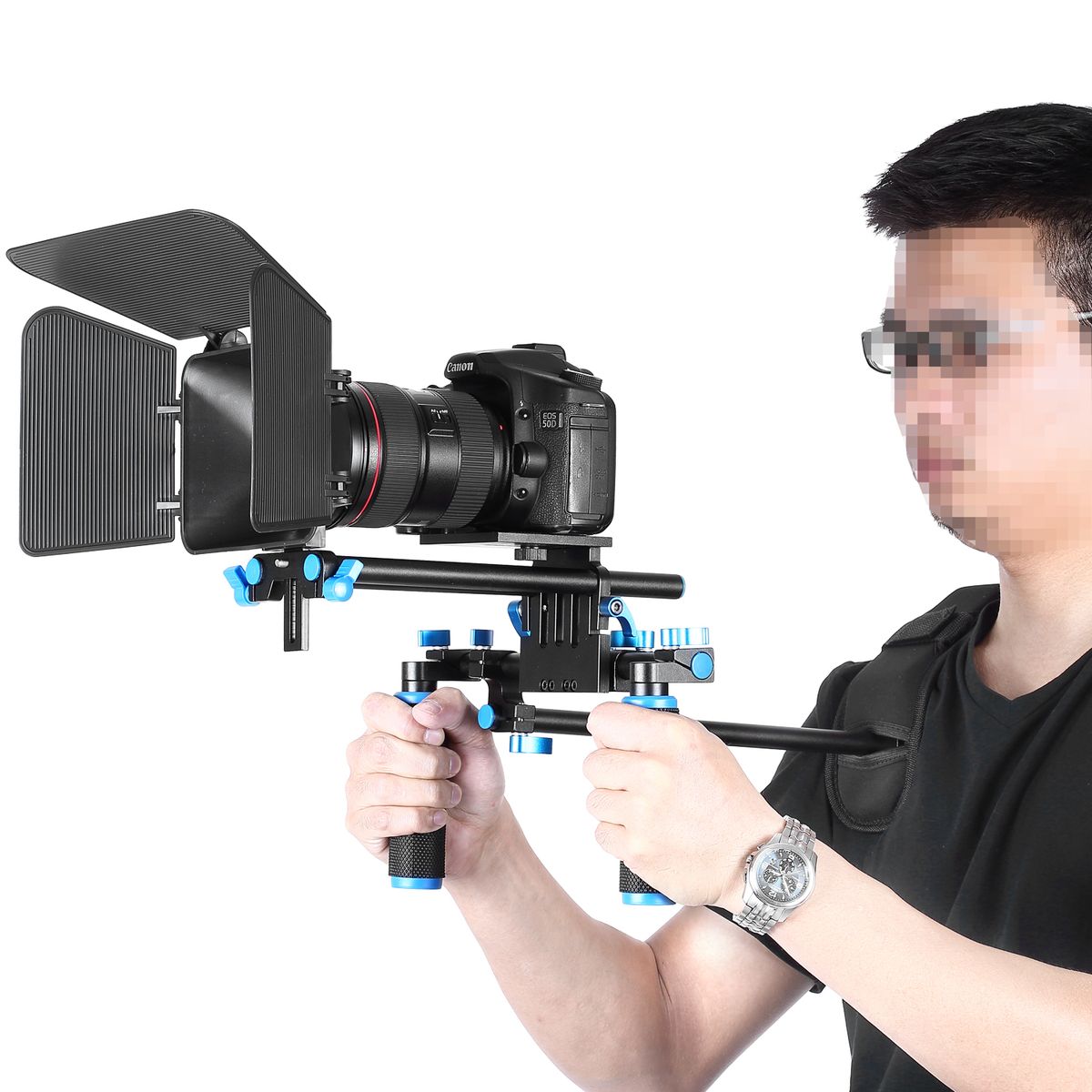 Camera Shoulder Rig, Video Film Making System Kit For DSLR Camera And Camcorder With Shoulder Mount, 15mm Rod, Handgrip And Matte Box, Compatible With Canon/Nikon/Sony/Pentax/Fujifilm/Panas