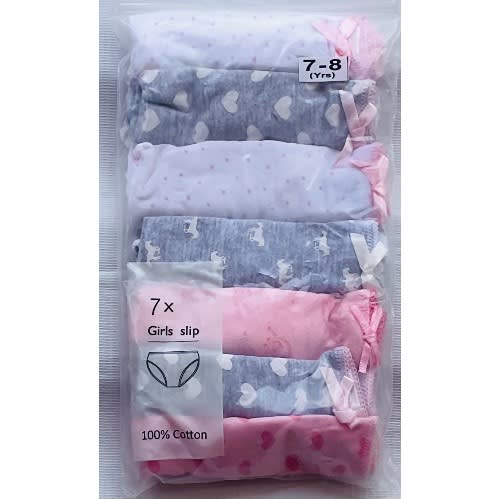 7 Pack Colored Girls Briefs- F7