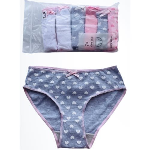 7 Pack Colored Girls Briefs- F7