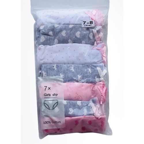 7 Pack Colored Girls Briefs- F7