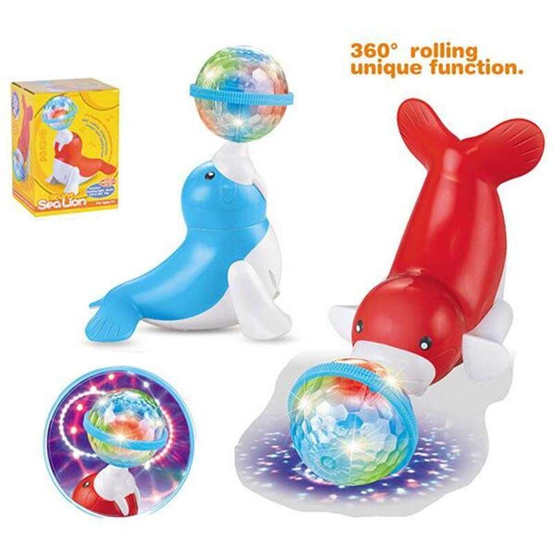 Dream Light Bulb Electric Sea Lion Rolling Head The Ball Will Somersault Eyes Glitters 360 Degrees Moved