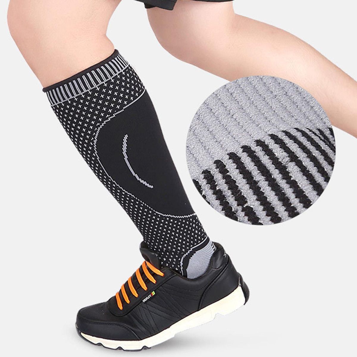1PCS Leg Support Socks Calf Compression Sleeves Leg Compression Socks for Runners Football Basketball Players Calf Pain Relief Calf Guard Arch Support Braces