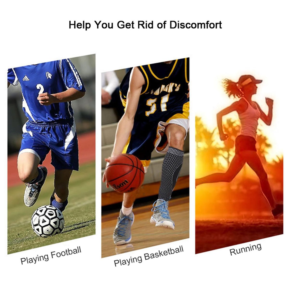 1PCS Leg Support Socks Calf Compression Sleeves Leg Compression Socks for Runners Football Basketball Players Calf Pain Relief Calf Guard Arch Support Braces