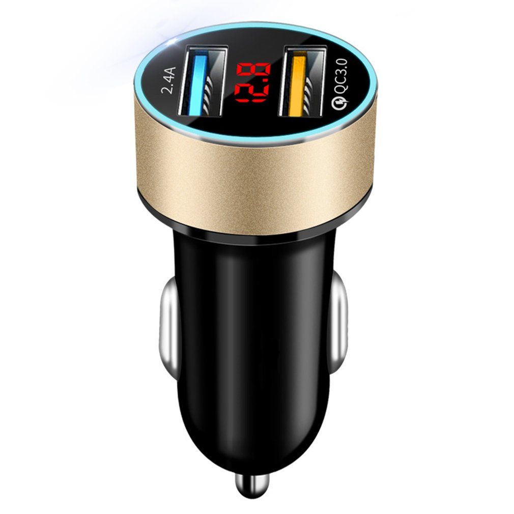 Dual USB Car Charger Portable Car Lighter With Display