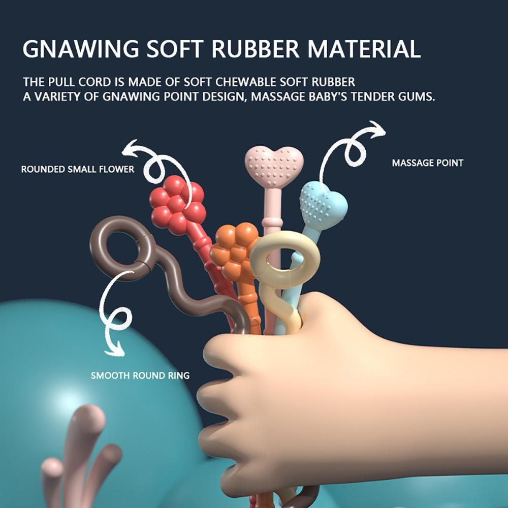 Pull String Toy for Baby Montessori Toys Sensory Toys for Toddlers Food Grade Silicone Baby Toys Swan Shape Toddler Travel Toy First Brithday Gift for 1/2/3 Years Old Boys Girls Baby Early Development Toys