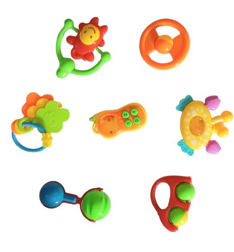 7pcs Fun & Colourful Baby Rattles Toys