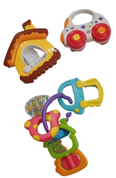 Lovely Colourful Rattle And Teether Toys Set