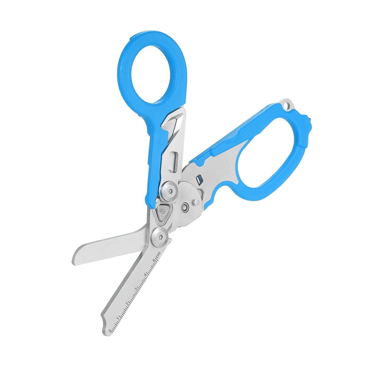 Multitool Scissors Folding 6 in 1 Multifunction Scissors Emergency Response Shears Outdoor Survival Home Repair Carbide Glass Breaker Oxygen Tank Wrench Ring Cutter Strap Cutter Ruler
