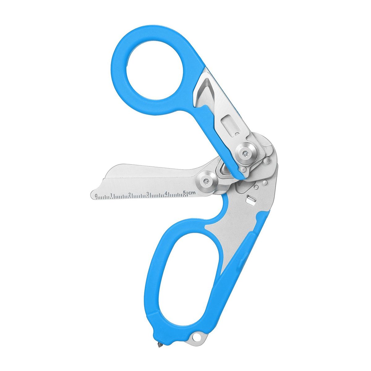 Multitool Scissors Folding 6 in 1 Multifunction Scissors Emergency Response Shears Outdoor Survival Home Repair Carbide Glass Breaker Oxygen Tank Wrench Ring Cutter Strap Cutter Ruler