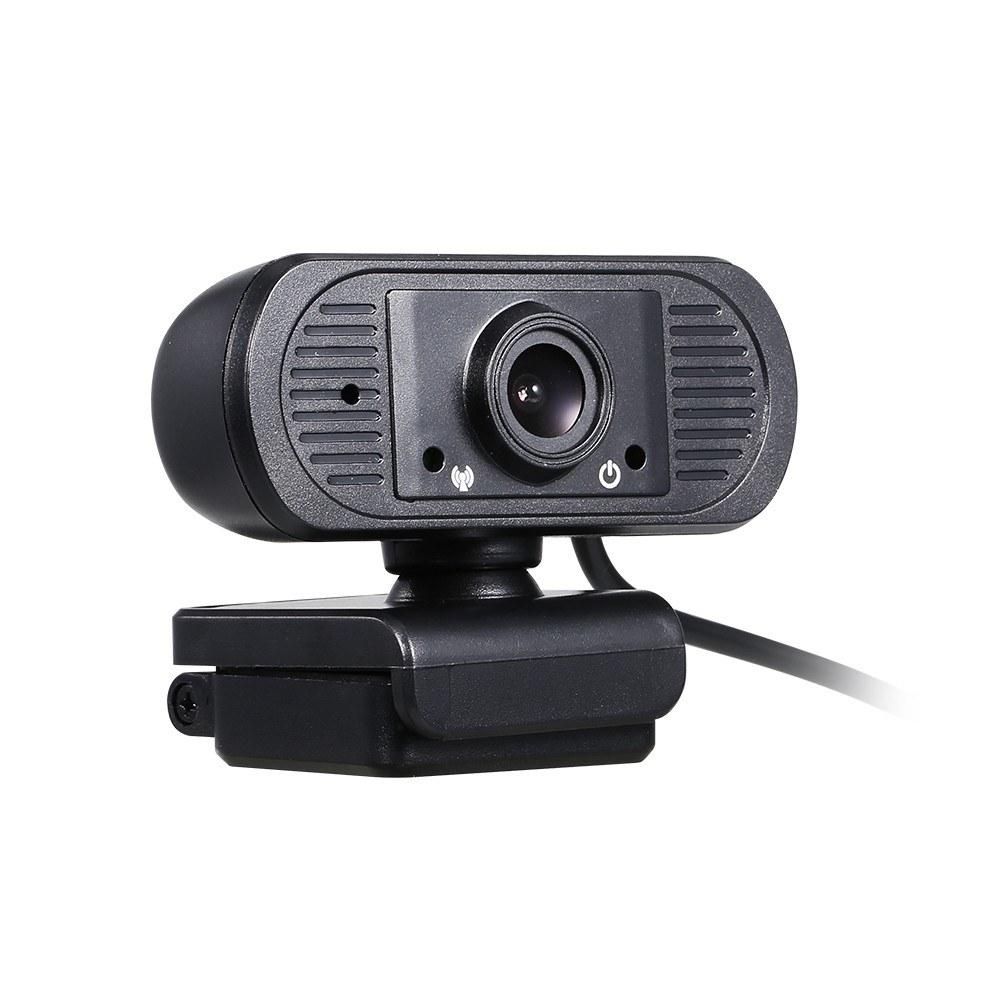 HD 1080P USB Webcam Fixed Focus Web Camera Built-in Microphone Drive-free Computer Camera for Laptop Desktop Black