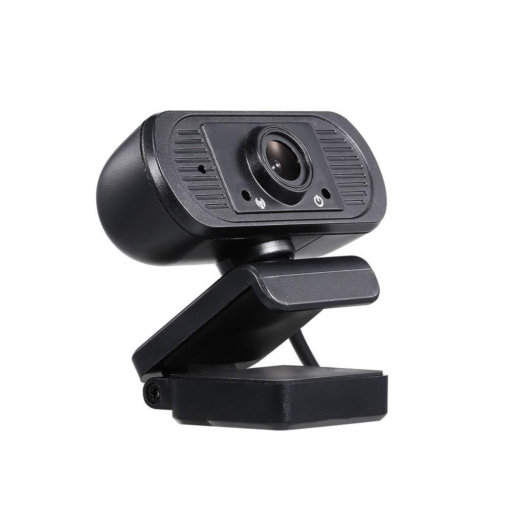 HD 1080P USB Webcam Fixed Focus Web Camera Built-in Microphone Drive-free Computer Camera for Laptop Desktop Black