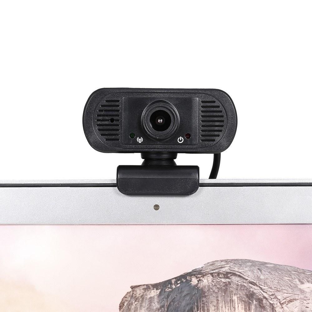 HD 1080P USB Webcam Fixed Focus Web Camera Built-in Microphone Drive-free Computer Camera for Laptop Desktop Black