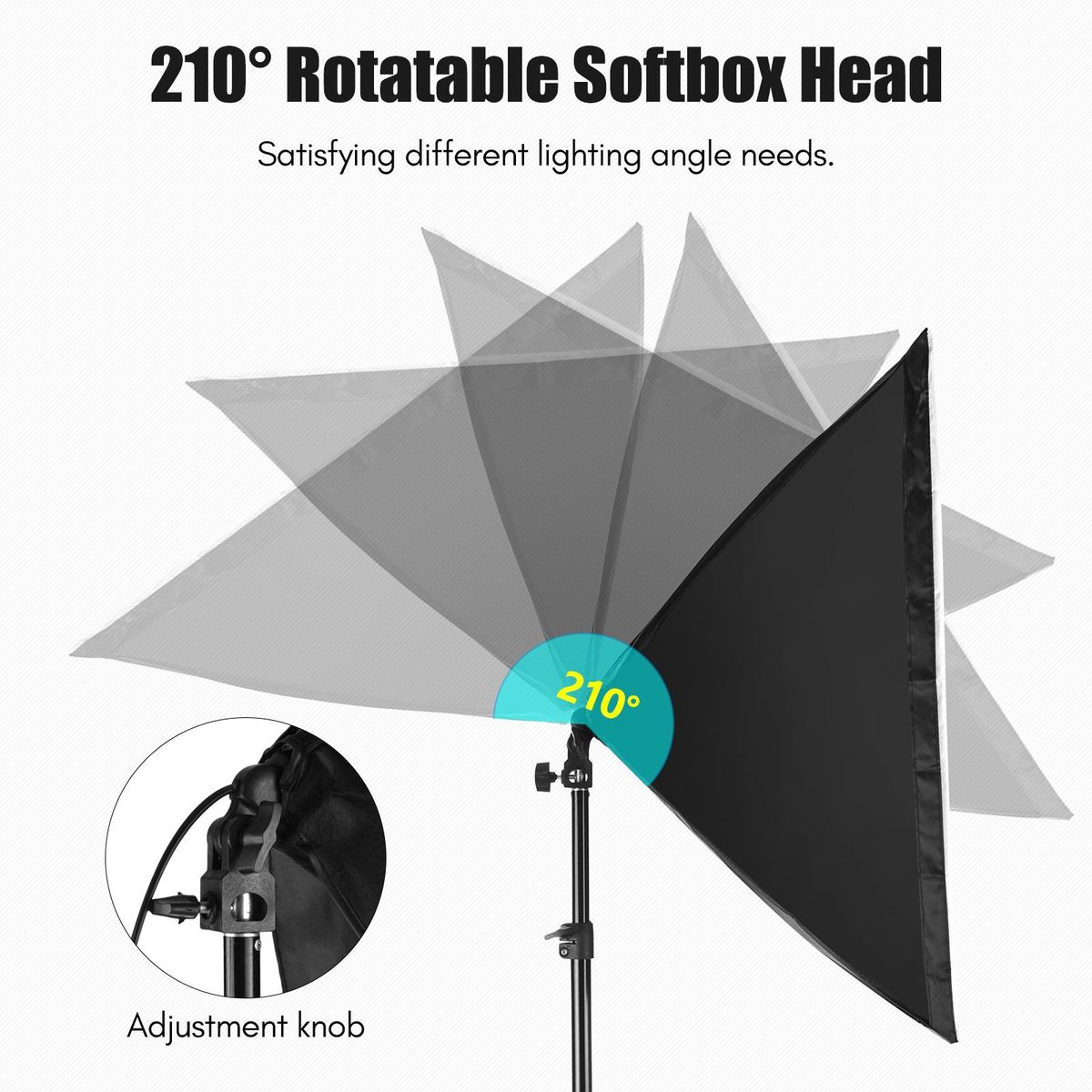 Andoer Professional Studio Photography Softbox Lighting Kit 1 28 x 20inch Softbox + 1 23W Light Bulb + 1 2m Light Stand + 1 Carrying Bag for Studio Portrait Product Video Photography