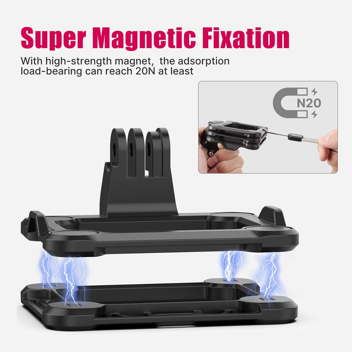 Ulanzi GP-16 3-in-1 Sports Camera Magnetic Quick Release Bracket Action Camera Mount Replacement for GoPro 10/9/8