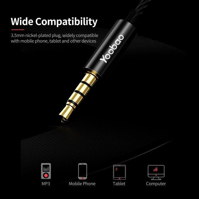 Yoobao 3.5mm Wired Earphone Stereo In-ear Headphone Sports