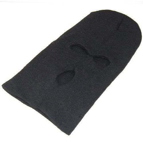 Outdoor Sport 3 Hole Full Face Ski Beanie Cap Mens Womens Hat Black Winter Balaclava Hood