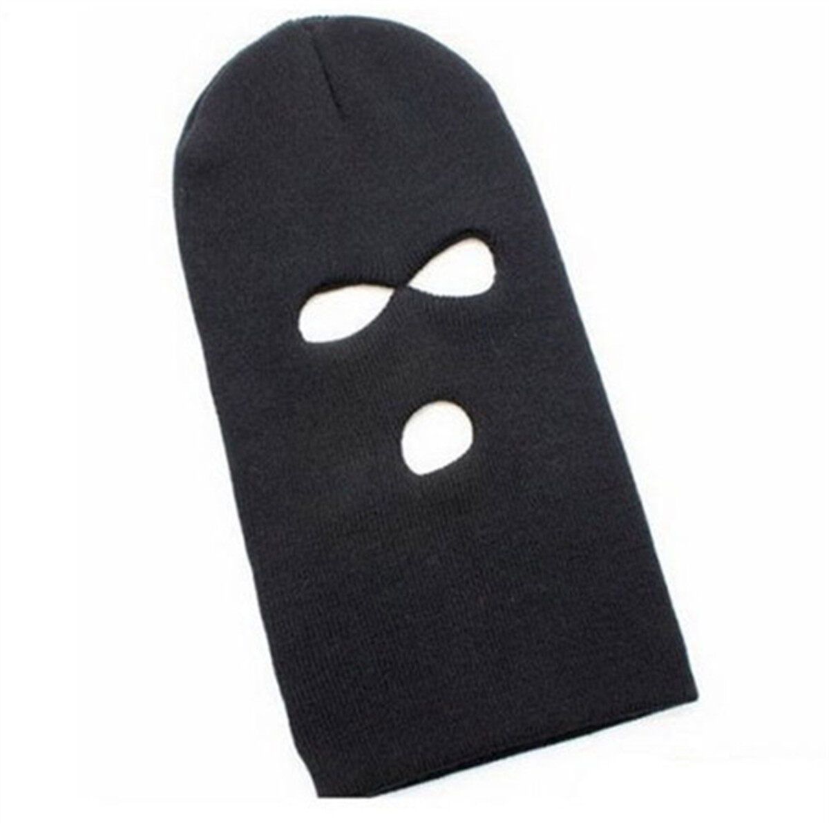 Outdoor Sport 3 Hole Full Face Ski Beanie Cap Mens Womens Hat Black Winter Balaclava Hood