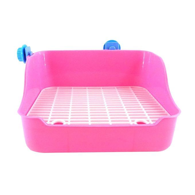 Rabbit Toilet Litter Pan  Small Pet Indoor Bowl Pet Supply Pink