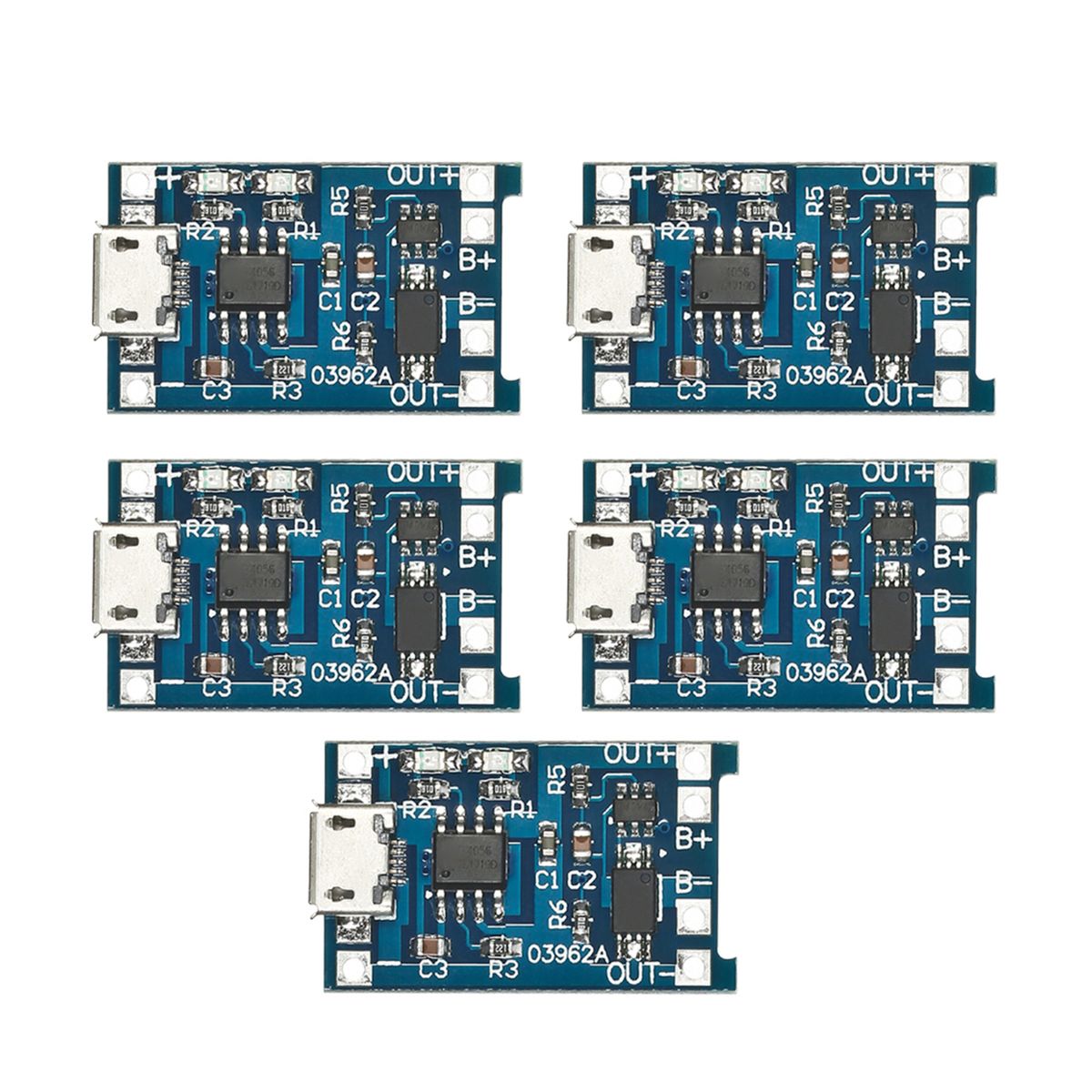 5pcs Charger Module Micro USB 18650 Lithium Battery Charging