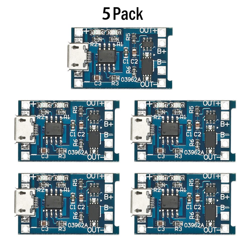 5pcs Charger Module Micro USB 18650 Lithium Battery Charging