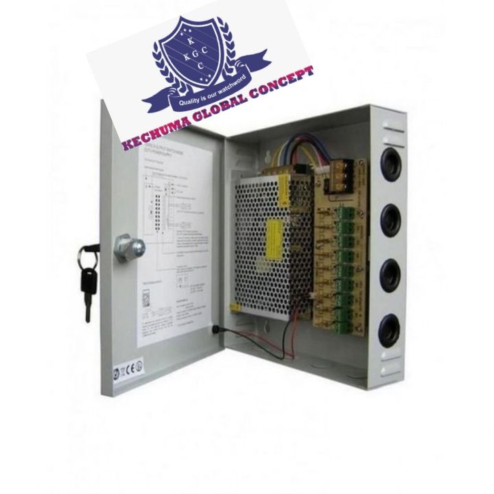 Strong Cctv 9way Channel CCTV Power Supply DC 12V. With Splitter Fuse Box,
