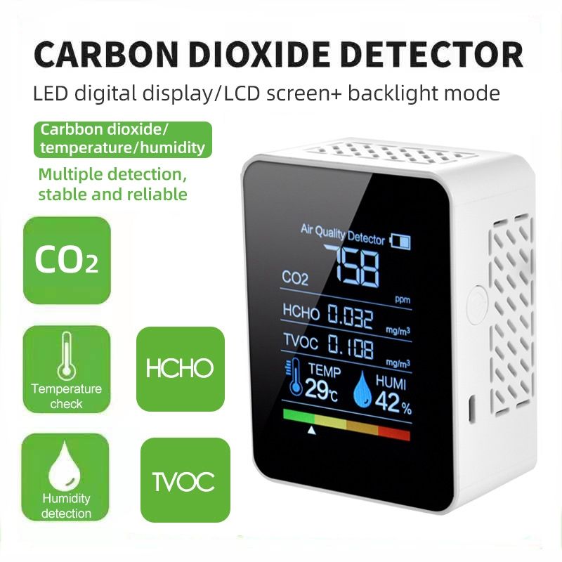 TVOC1 CO2 Air Quality Formaldehyde Carbon Dioxide Detector 5 In 1 Semiconductor