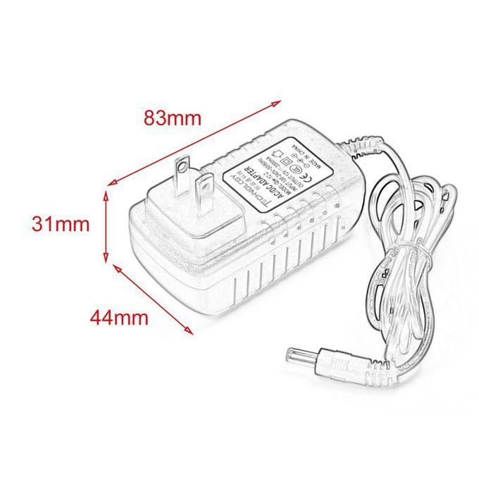 Portable 12V 2A Power Adapter Power Su Ly Wall Plug With Long Power  Ord-black-US Plug