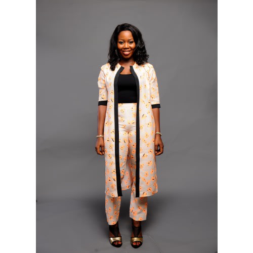 Long Jacket And Pant Set - Nude