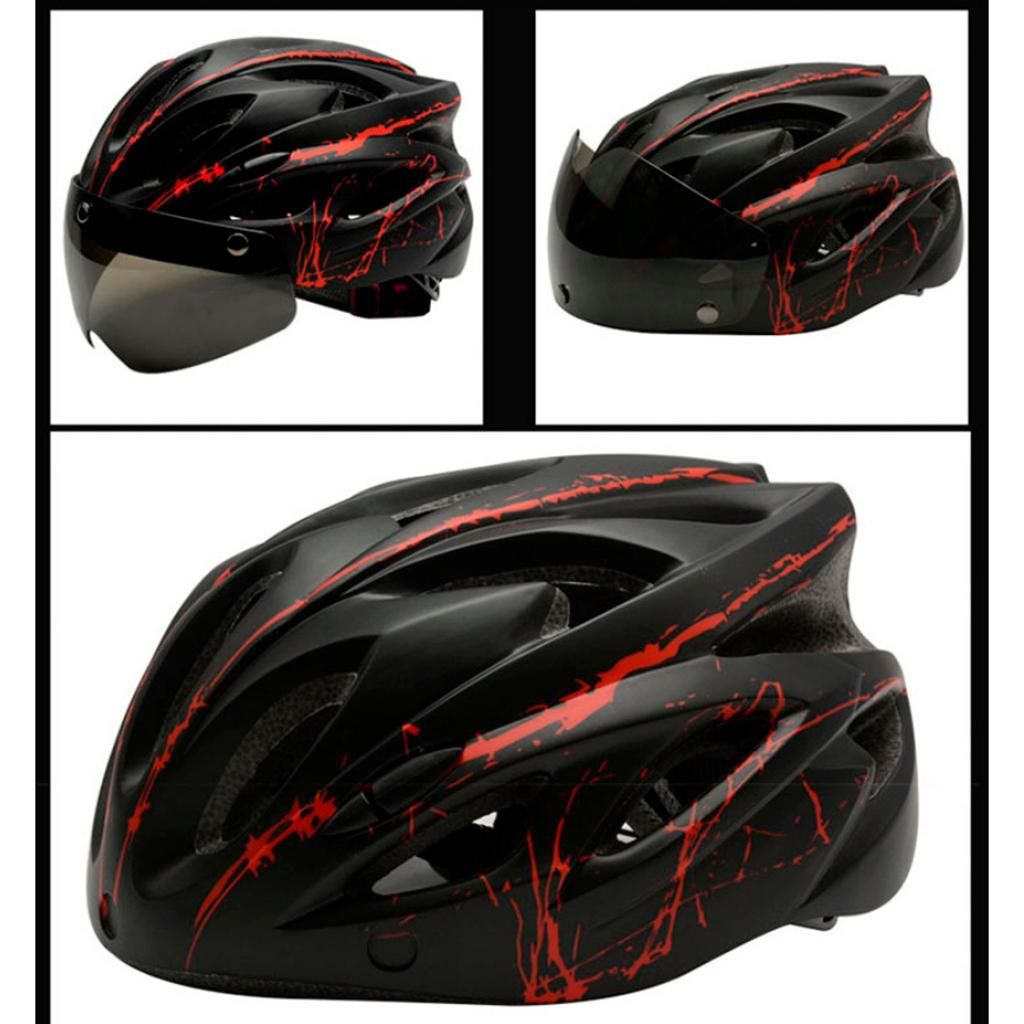 PC Shell Bike   Road   Safety Crash Hat  W/  - Black Red