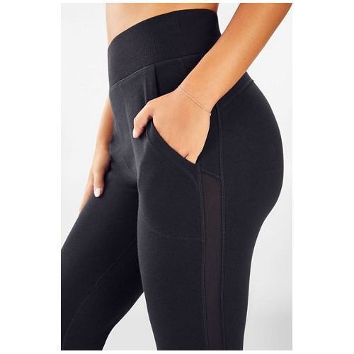 Plain Stretchy Thick Leggings Black Pants
