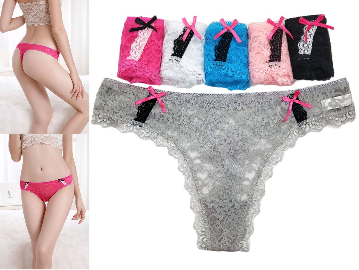 P06 G-String Thong Ladies Lace Panties-6 In 1