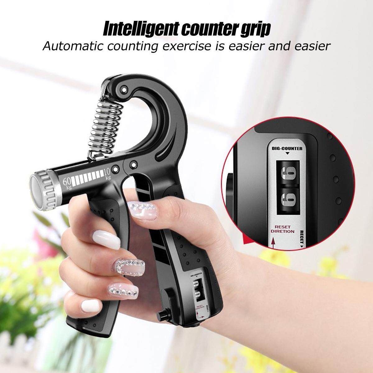 22-132 Lb Adjustable R Shape Non-slip Hand Grip Fitness Pinch Meter Portable Hand Expander Gripper Tool 10-60 Kg Blue