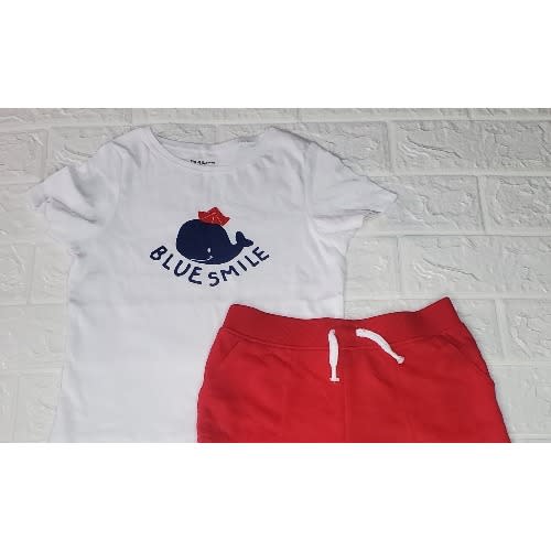 Kids Blue Smile Top And Shorts