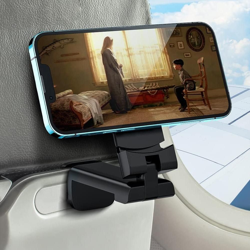 Airplane Phone Holder Clip Portable Travel Stand Desk Foldable Rotating